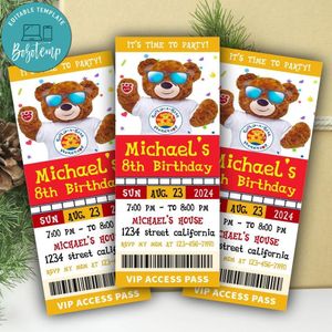 Build A Bear Ticket Invitation Customizable Template Instant Download