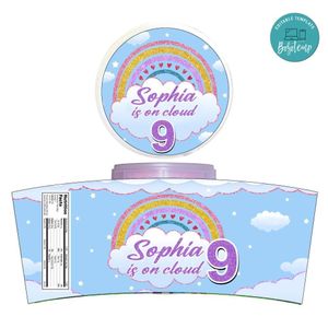 Cloud Nine Cotton Candy Label Template To Print At Home Instant Download
