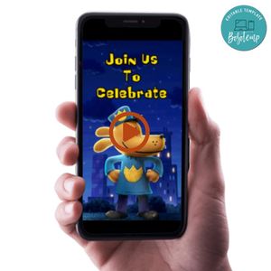 Dogman Birthday Video Invitation Digital Template Customizable Instant Download