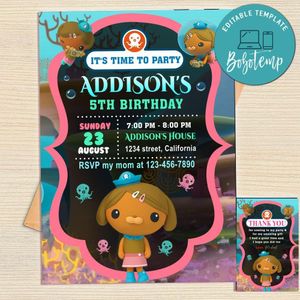 Dashi Dog Octonauts Invitation Template Free Thank You Card Printable