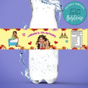 Floricienta  Bottle Label Birthday Water Bottle Label Template to Print at Home Instant Download