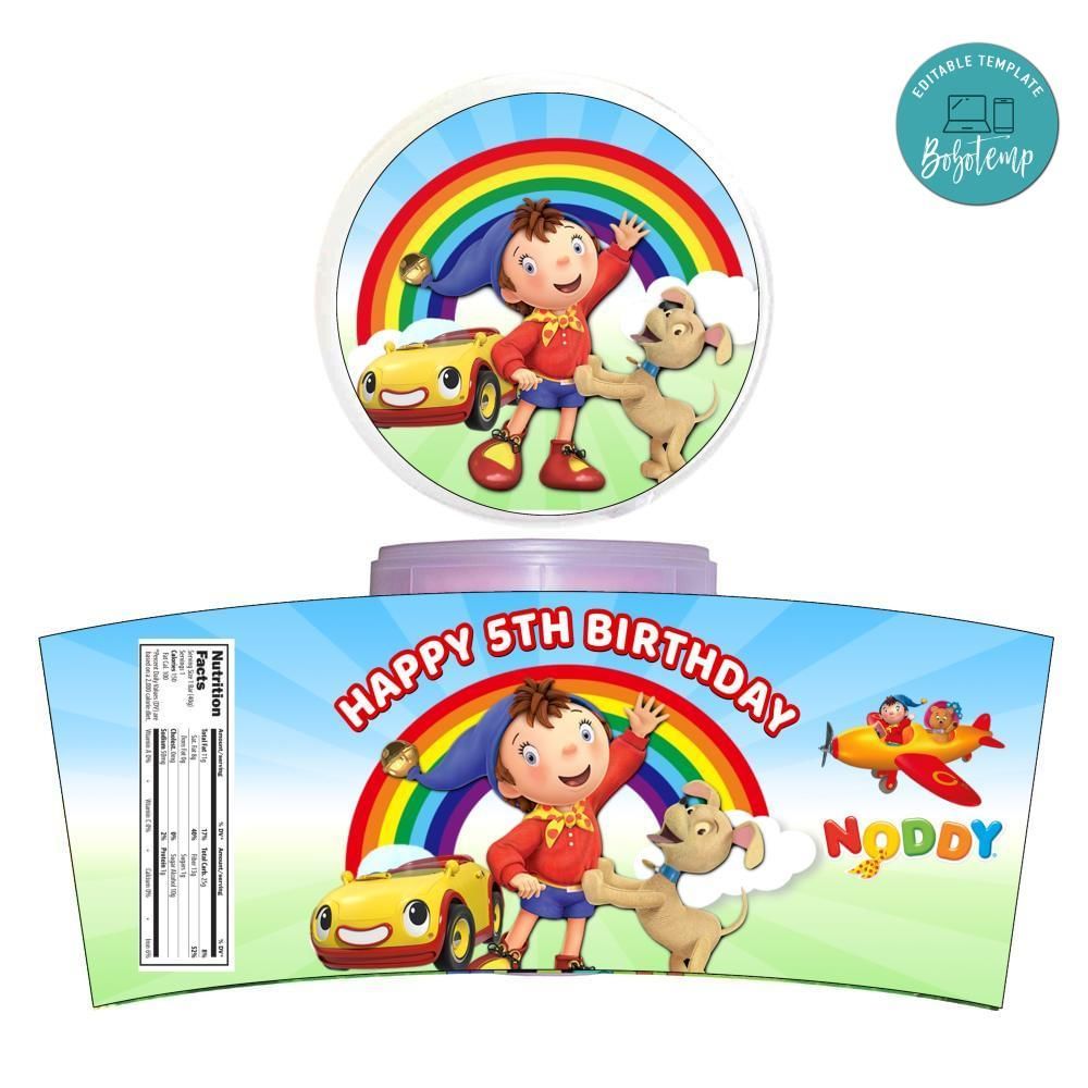 Noddy Cotton Candy Label Template To Print At Home Instant Download