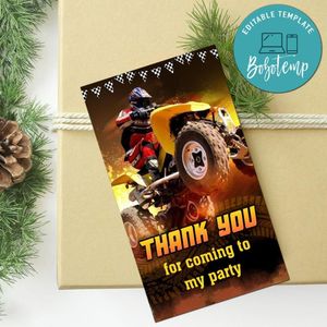 Atv Thank You Tag Customizable Template To Print At Home Instant Download