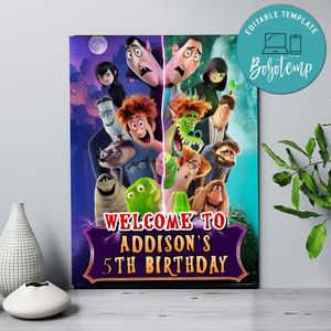 Hotel Transylvania 4 Birthday Welcome Sign Digital File Printable Instant Download