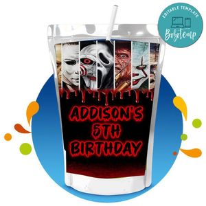 Friends horror movie Capri Sun Birthday Label Digital File Printable Instant Download