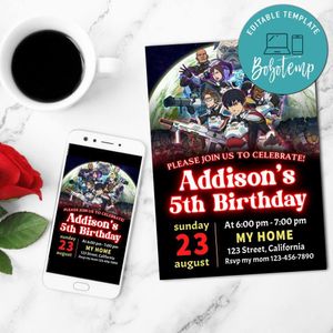 Yakitori Soldiers of Misfortune Birthday Flyer Customizable Template to Print at Home Instant Download