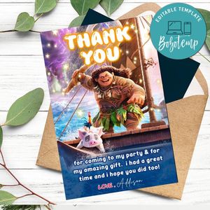 Maui Thank You Card Customizable Template To Print At Home Instant Download