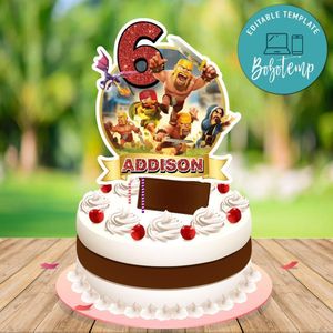 The Clash Of Clans Cake Topper Template Printable Instant Download