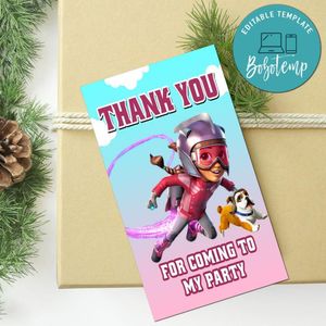 Rocketeer Thank You Tag Customizable Template To Print At Home Instant Download