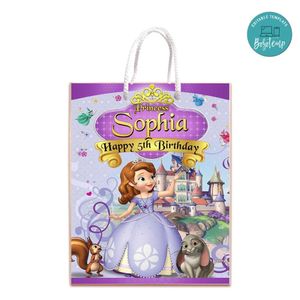 Princess Sofia Gift Bag Label Template Printable Instant Download