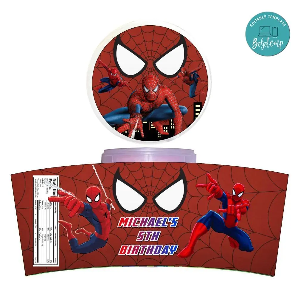 Spiderman Cotton Candy Label Template | Bobotemp