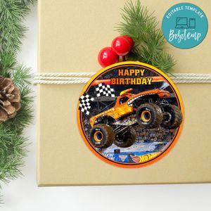 El Toro Loco Circle Sticker Template Customizable to Print at Home Instant Download