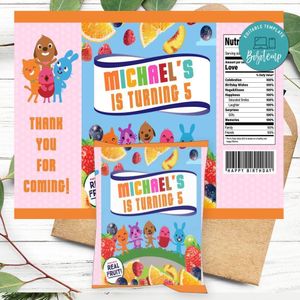 Sago Mini Birthday Party Fruit Snack Bag Digital File Printable Instant Download
