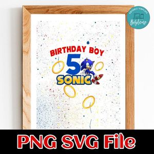 Sonic Birthday Boy Splash PNG file template