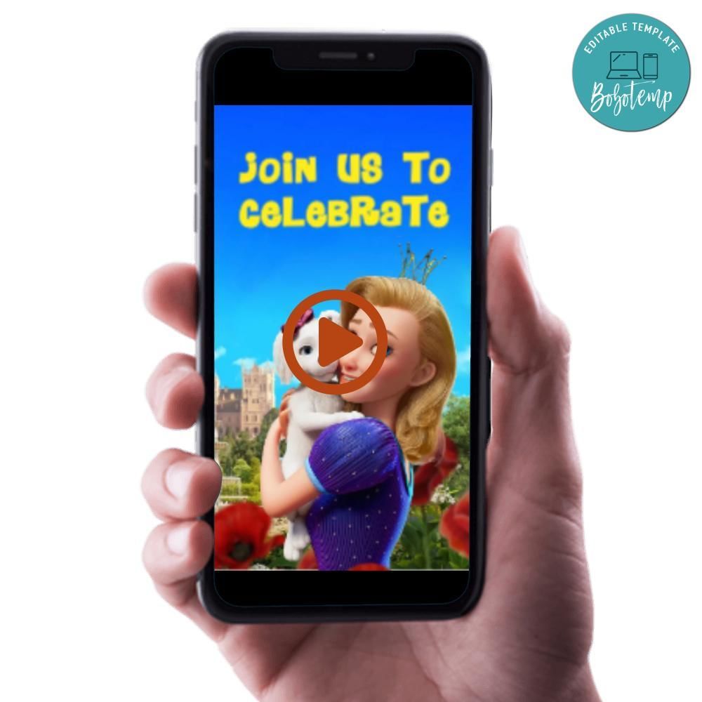 The Proud Princess Birthday Video Invitation Digital Template Customizable Instant Download