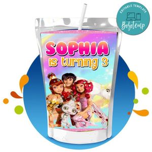 Mia and Me Capri Sun Birthday Labels Digital File Printable Instant Download