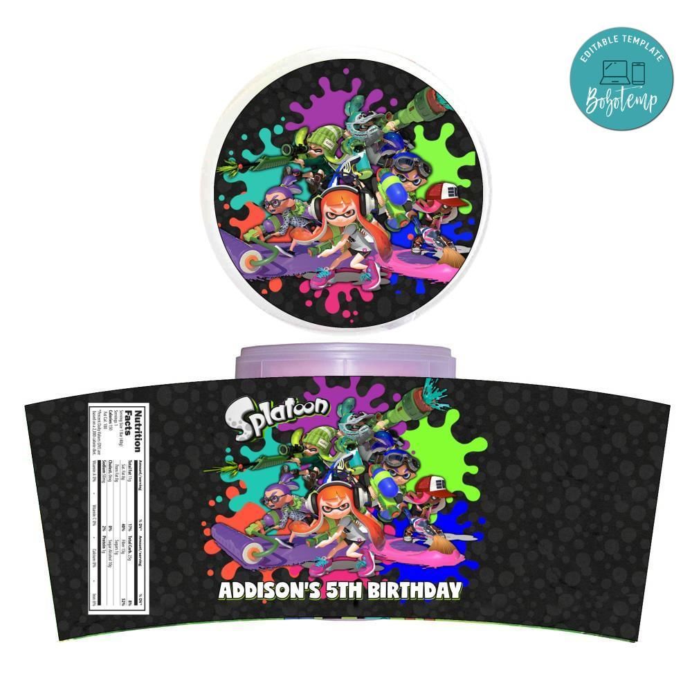 Splatoon Cotton Candy Label Template To Print At Home Instant Download
