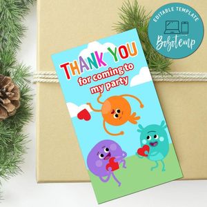 Bumble Nums Thank You Tag Customizable Template To Print At Home Instant Download