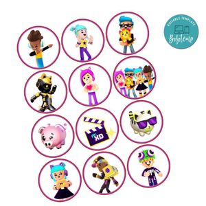 Pk-xd Cupcake Toppers Template Printable Instant Download