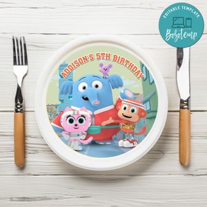 Chico Bon Bon Birthday Plate Template Customizable To Print At Home Instant Download