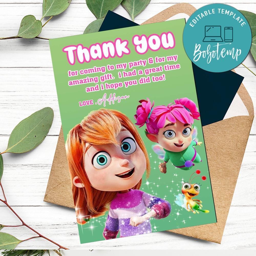 My Fairy Troublemaker Thank You Card Customizable Template To Print At Home Instant Download