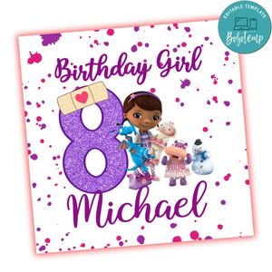 Doc Mcstuffins All Over Birthday Design PNG file template