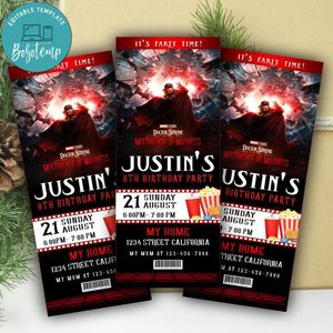 Doctor Strange Ticket Invitation Customizable Template Instant Download