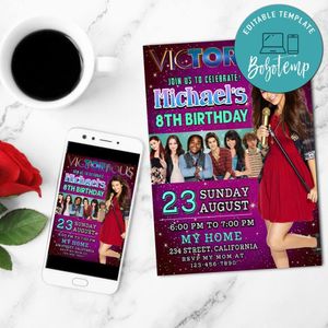 Victorious Birthday Flyer Customizable Template to Print at Home Instant Download