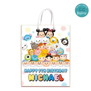 Tsum Tsum Gift Bag Label Template Printable Instant Download
