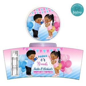 Fades Or Braids Gender Reveal Cotton Candy Label Template To Print At Home Instant Download