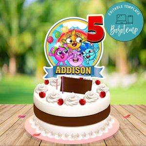 Baby Zoo Cake Topper Template Printable Instant Download