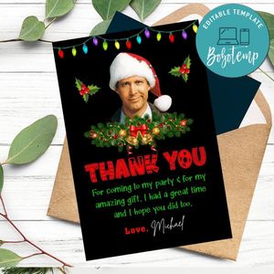 Jolliest Bunch Thank You Card Customizable Template To Print At Home Instant Download
