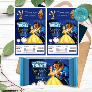 Beauty And Beast Rice Krispies Treats Template Printable Instant Download