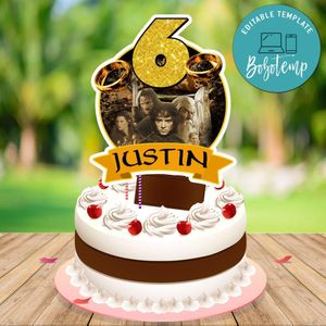 Lord Of The Rings Cake Topper Template Printable Instant Download