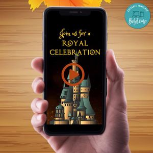 Beauty and the Beast Birthday Video Invitation Digital Template Customizable Instant Download