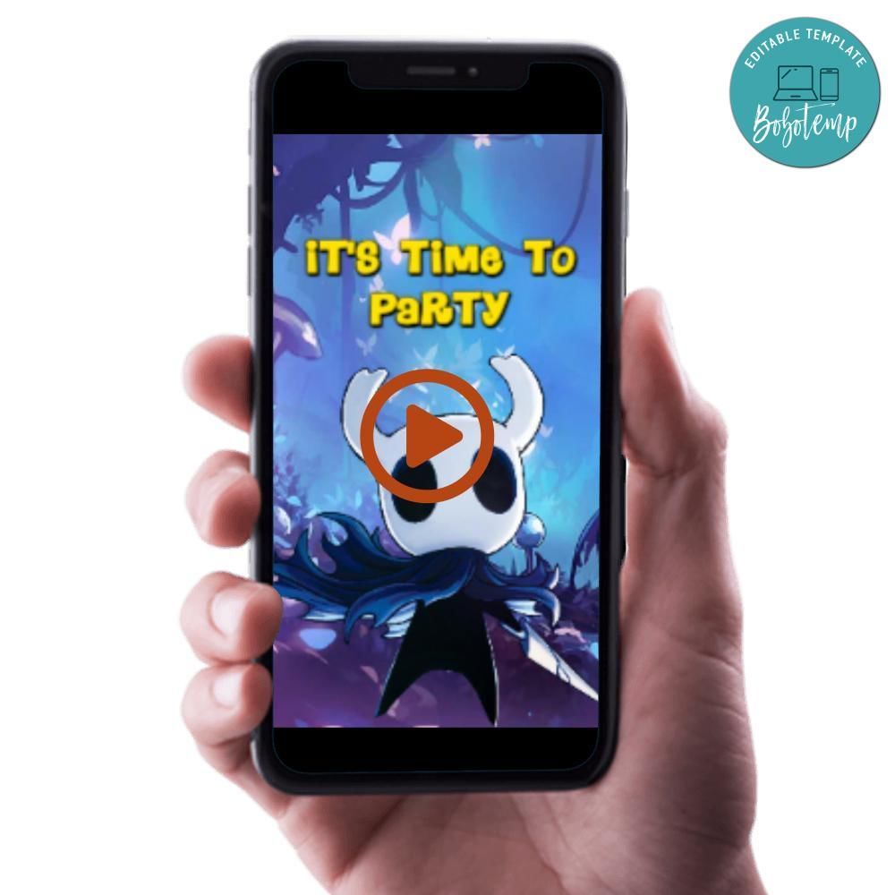 Hollow Knight Video Birthday Invitation Digital Template Customizable Instant Download