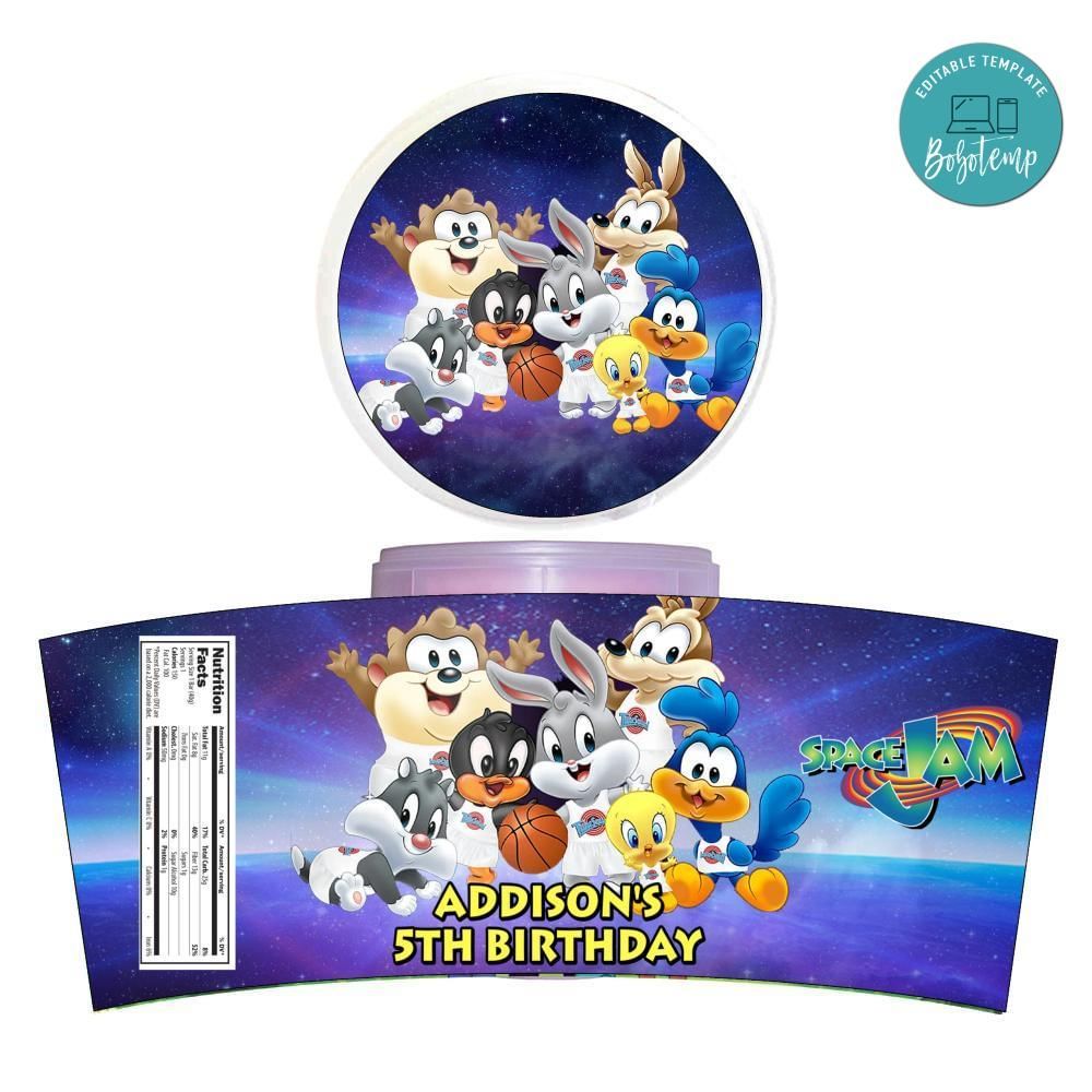 Baby Space Jam Cotton Candy Label Template To Print At Home Instant Download