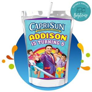 Junior express Capri Sun Birthday Labels Digital File Printable Instant Download
