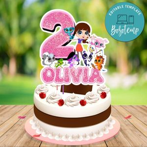 Littlest Pet Shop Cake Topper Template Printable Instant Download