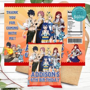 Fairy tail Birthday Chip Bag Digital File Printable Instant Download