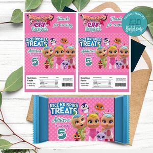 Cry Babies Rice Krispies Treats Template Printable Instant Download