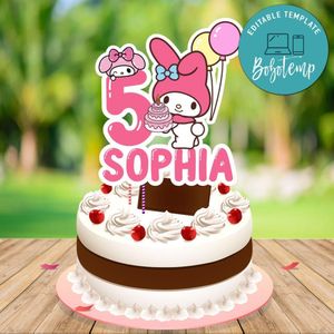 My Melody Cake Topper Template Printable Instant Download