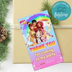 Mia And Me Thank You Tag Customizable Template To Print At Home Instant Download