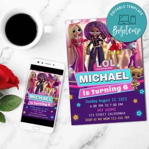 Lol House Of Surprises Mobile Invite Customizable Template Instant Download