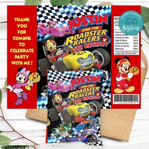 Mickey Roadster Racers Birthday Chip Bag Digital File Printable Instant Download