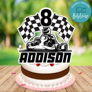 Karting Cake Topper Template Printable Instant Download