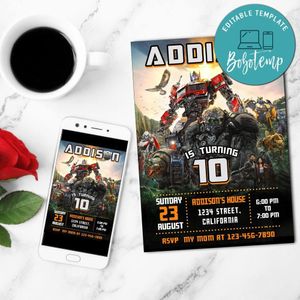 Rise of the Beast Birthday Invitation Customizable Template to Print at Home Instant Download