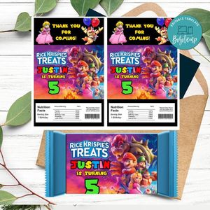 Super Mario Bros Rice Krispies Treats Template Printable Instant Download
