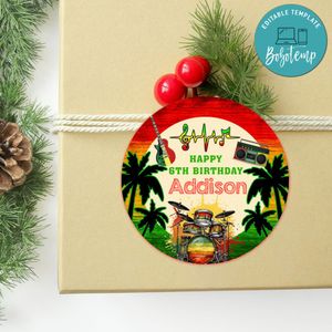 Reggae Circle Sticker Template Customizable To Print At Home Instant Download