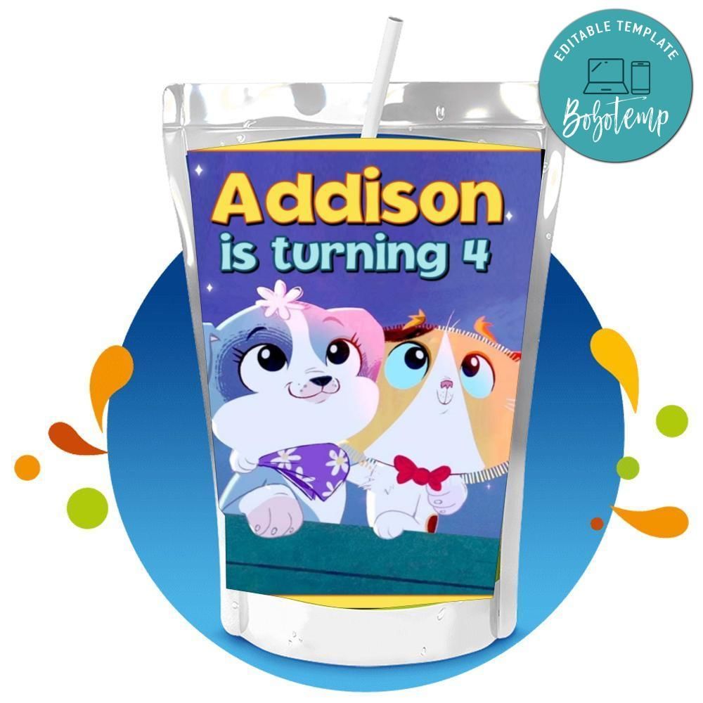 Rhyme time town Capri Sun Birthday Labels Digital File Printable Instant Download